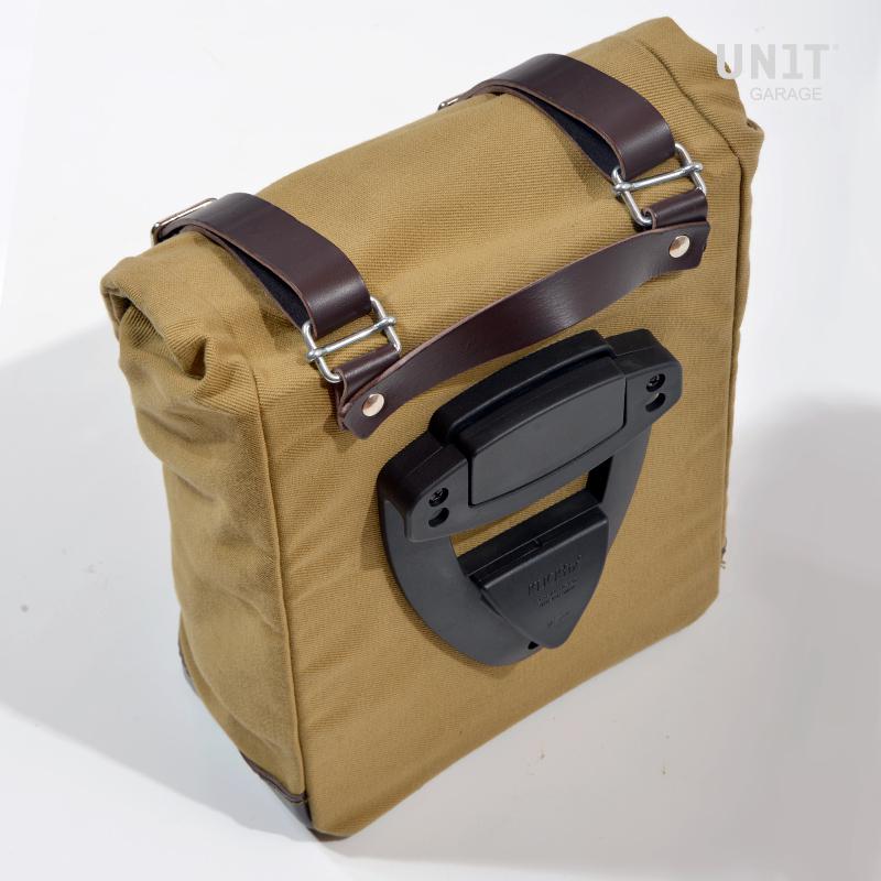 Borsa laterale in tela 10L-14L - Beige/Marrone - Unit Garage