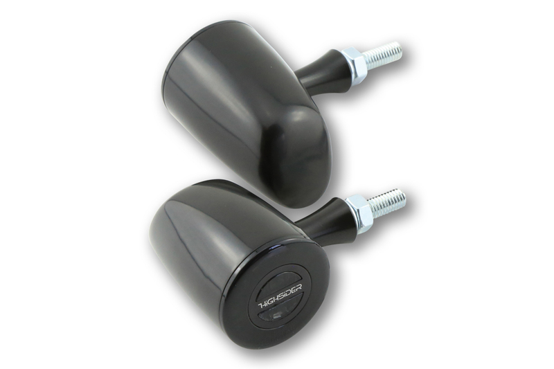 HIGHSIDER Pro Rocket Classic LED Indicator Housing Nero / Lens Smoke Grey (coppia), anteriore e posteriore