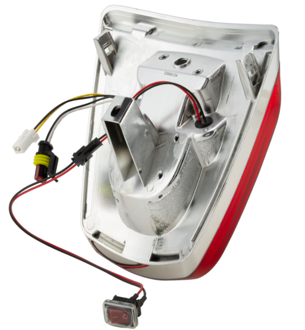 Fanale posteriore LED rosso per Vespa Primavera/​Sprint 50-150ccm, bordo - cromato