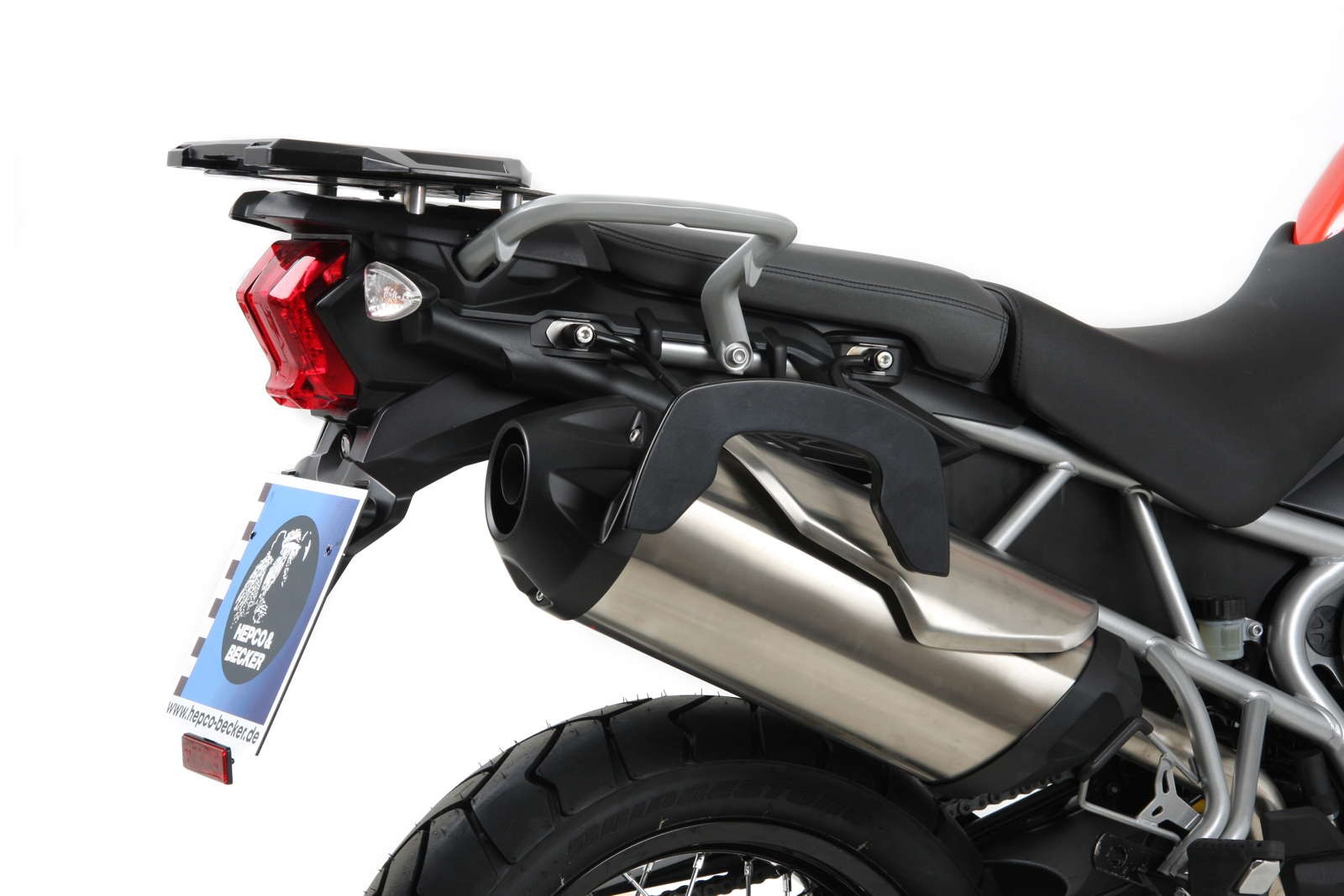 Portapacchi laterale C-Bow nero per Triumph Tiger 800/XC (2010-2014)