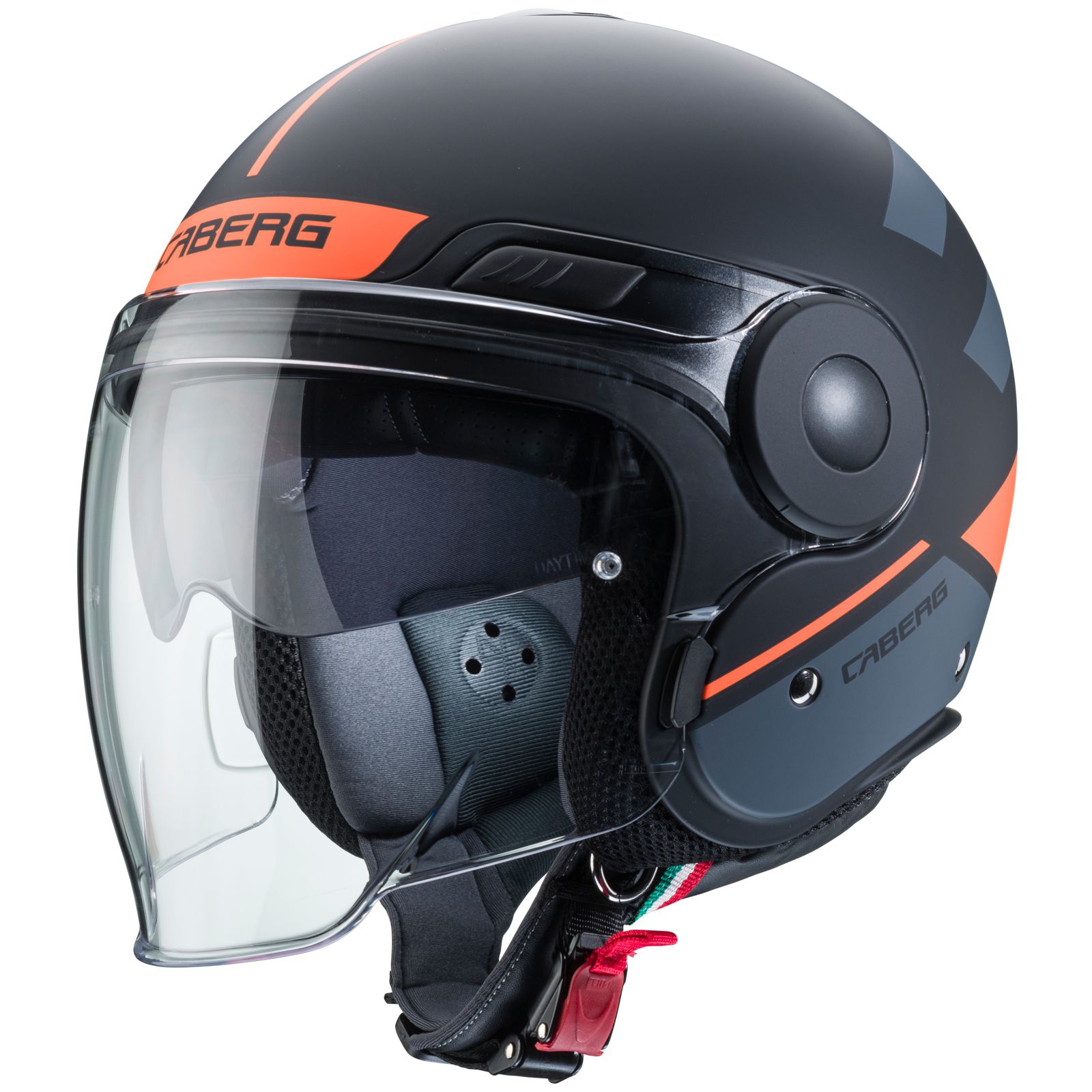 Caberg Casco Uptown Loft, nero opaco/fluo-arancio-antracite