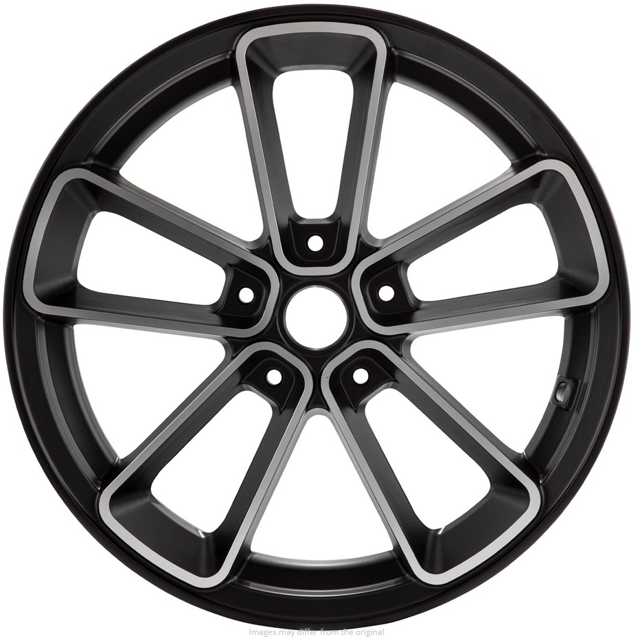 Cerchio anteriore/posteriore 13” per Vespa GTS/​GTS Super/​GTV/​GT 125-300ccm, nero con bordo argento
