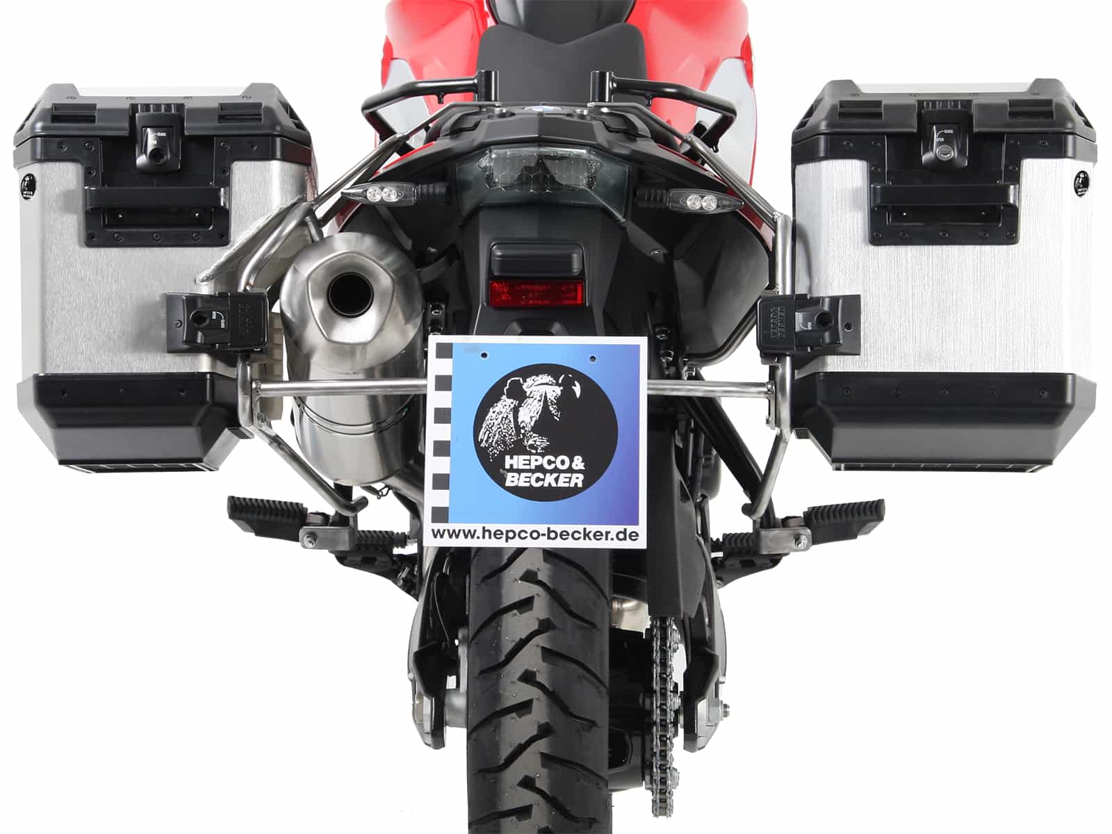 Set di portavaligie Cutout in acciaio inox con set di portavaligie Xplorer Cutout argento per BMW F 800 GS
