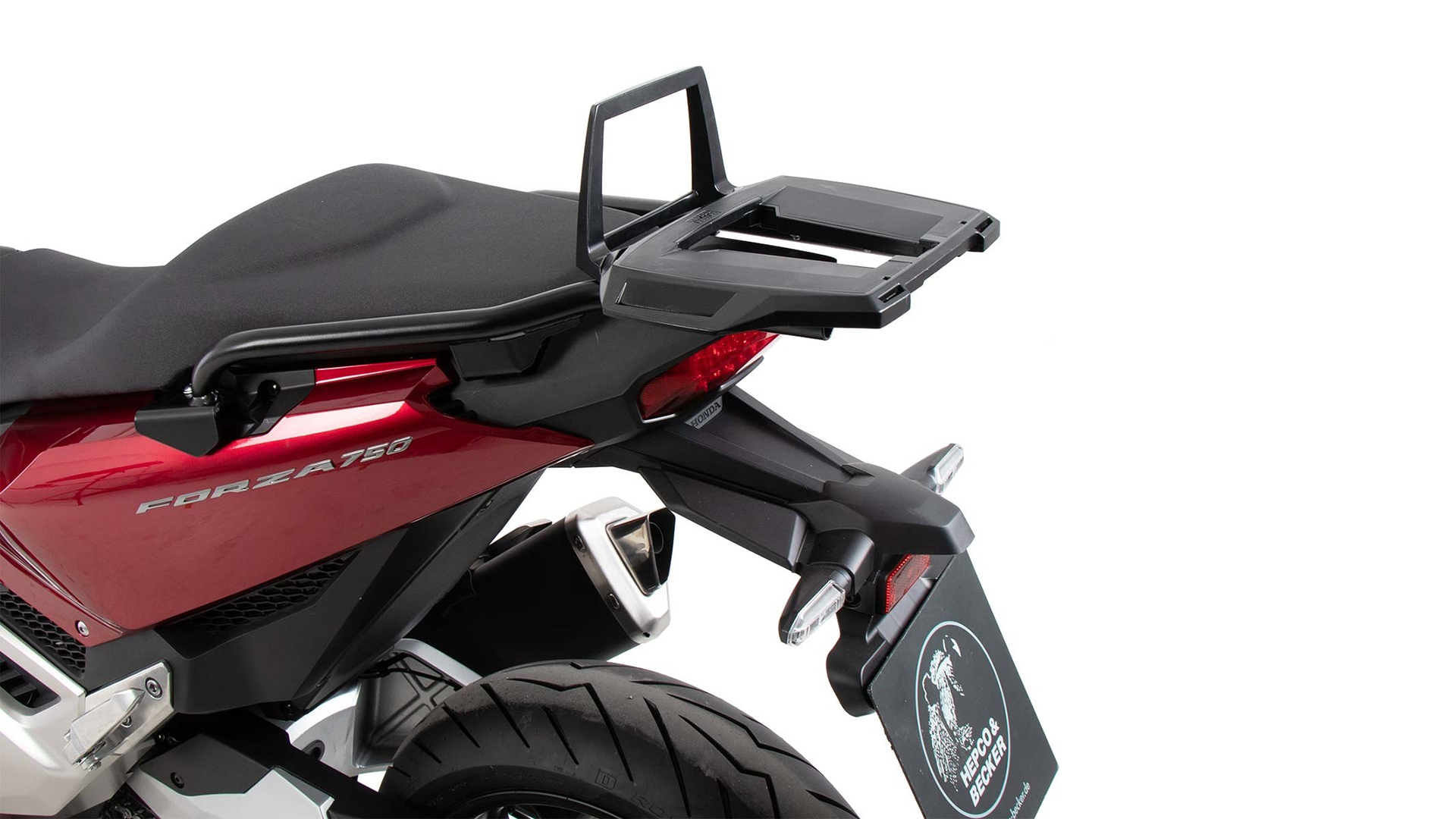 Portapacchi in alluminio nero per Honda NSS 750 Forza (21-) Hepco & Becker