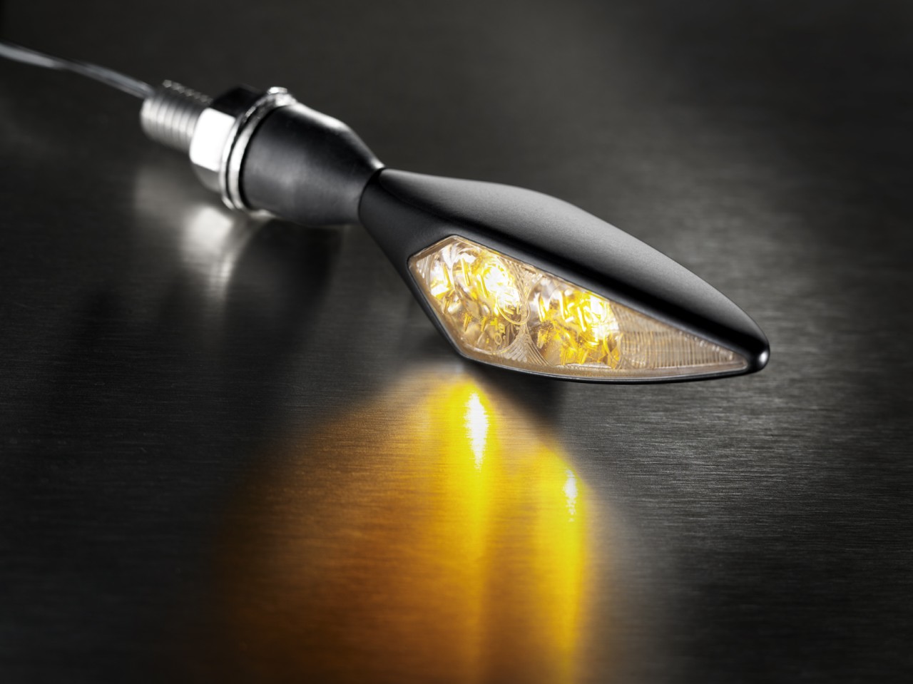 Indicatore Kellermann, Rhombus Extreme, acciaio, LED, VR/HL, 12 V, nero satinato, M8x20, omologato E