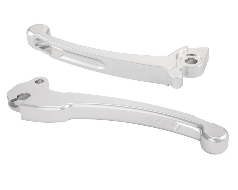 Set di leve sportive frizione/freno per Vespa PX 125-200cc, HBZ Grimeca, destra/sinistra, argento