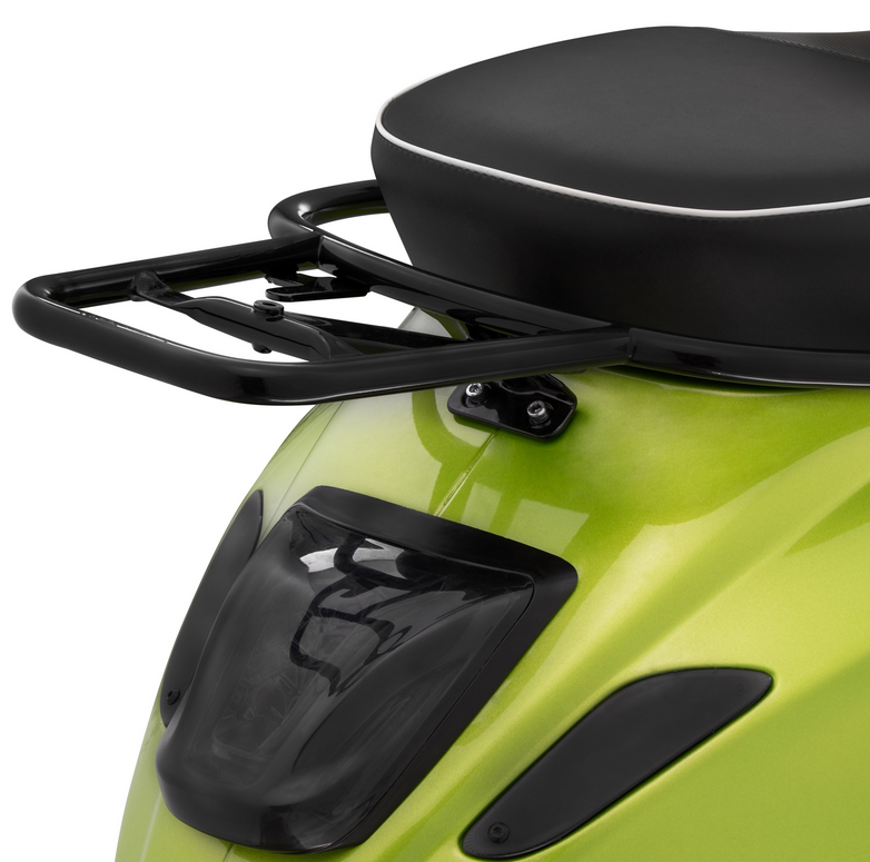 Portapacchi posteriore per Vespa Primavera /Sprint /Elettrica 50-150ccm, nero lucido