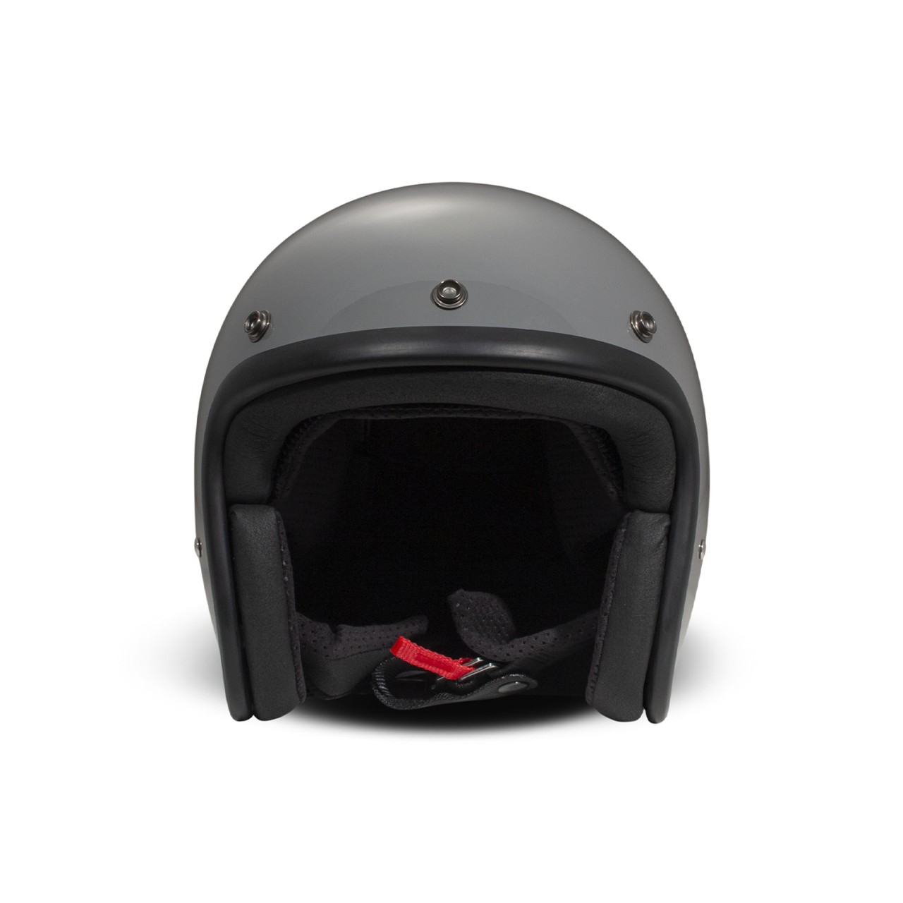 Casco jet DMD Retro, grigio, lucido, Crayon Grey, fibra di vetro, ECE 22.06