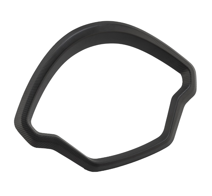 Anello decorativo tachimetro per Vespa GTS/GTS Super 125/300cc (`22-), alluminio, anodizzato nero opaco