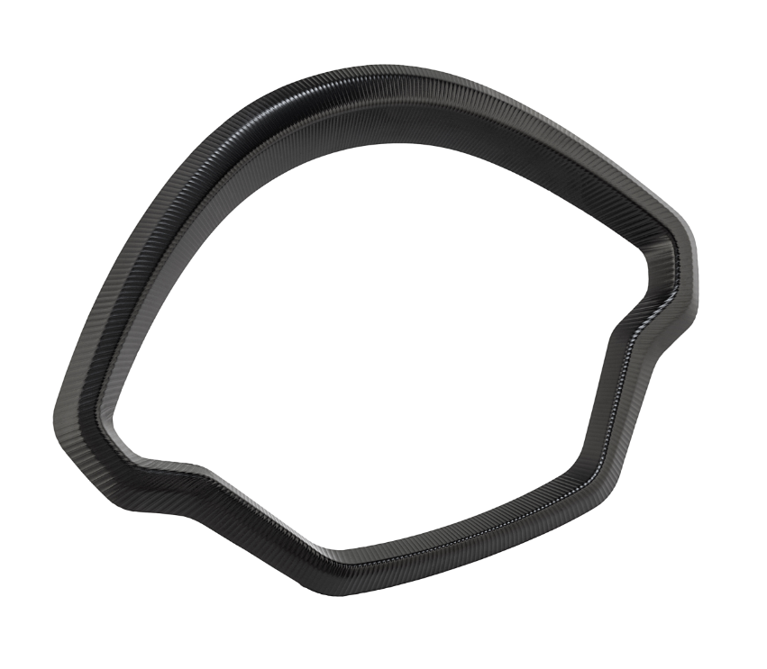 Anello decorativo tachimetro per Vespa GTS/GTS Super 125/300cc (`22-), alluminio, anodizzato nero