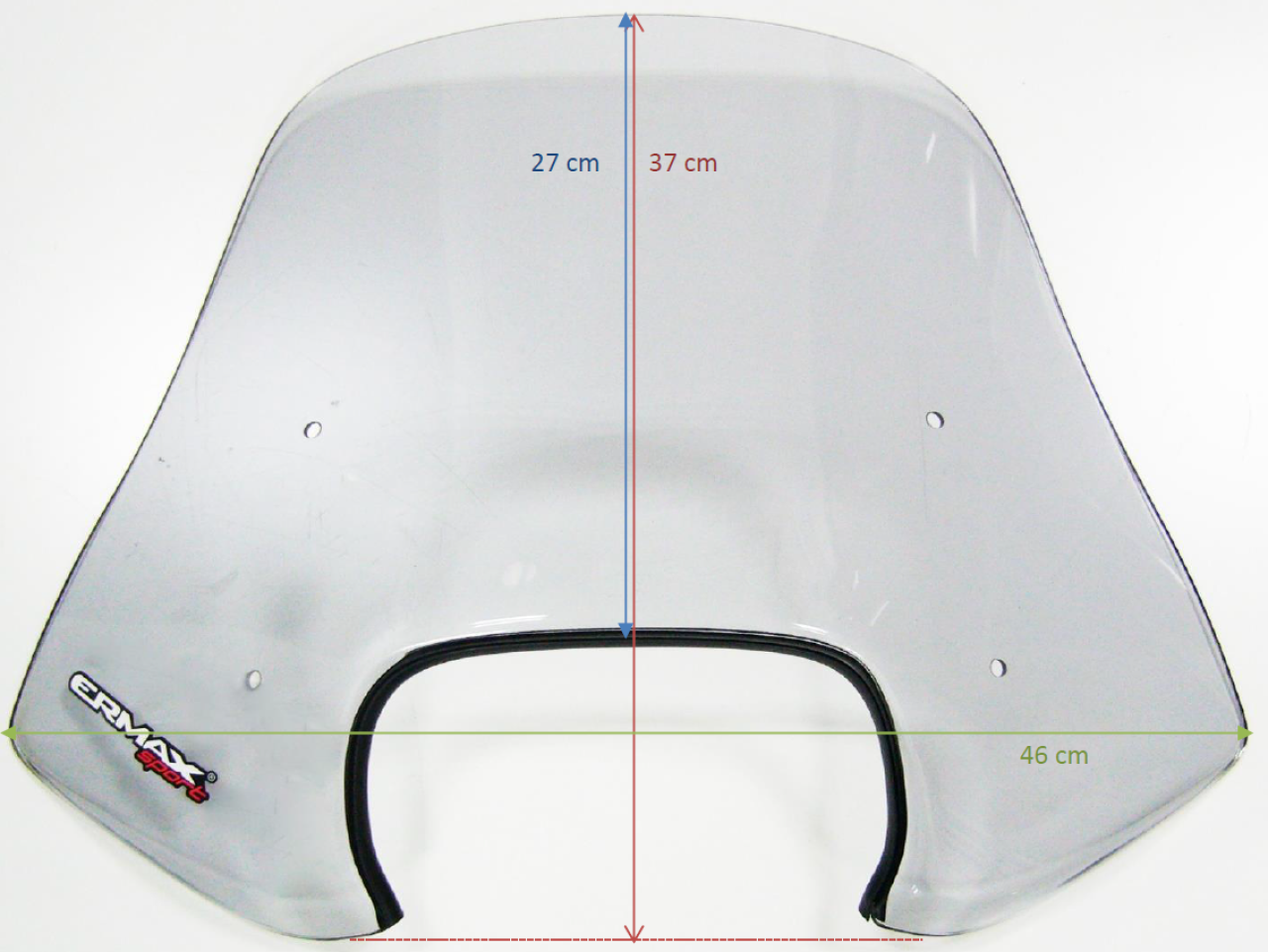 Parabrezza ERMAX Sport H 400 mm per Vespa Sprint 50-150cc 2T/4T, nero