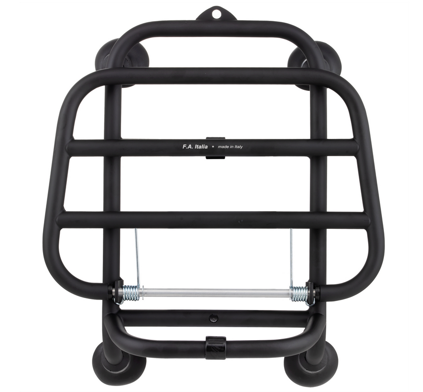 Portapacchi anteriore per Vespa GTS /GTS Super HPE /GTV 125/300 ('19-), pieghevole, nero opaco