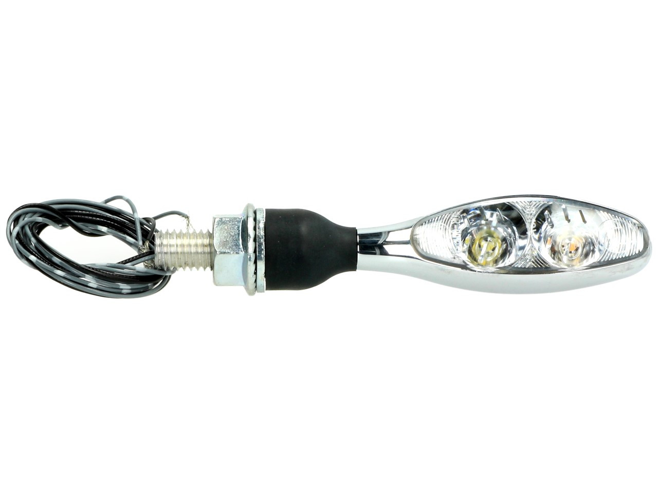Indicatore Kellermann con luce di posizione, Micro 1000 PL, acciaio, LED, VL/VR, 12 V, cromo lucido, M8x20
