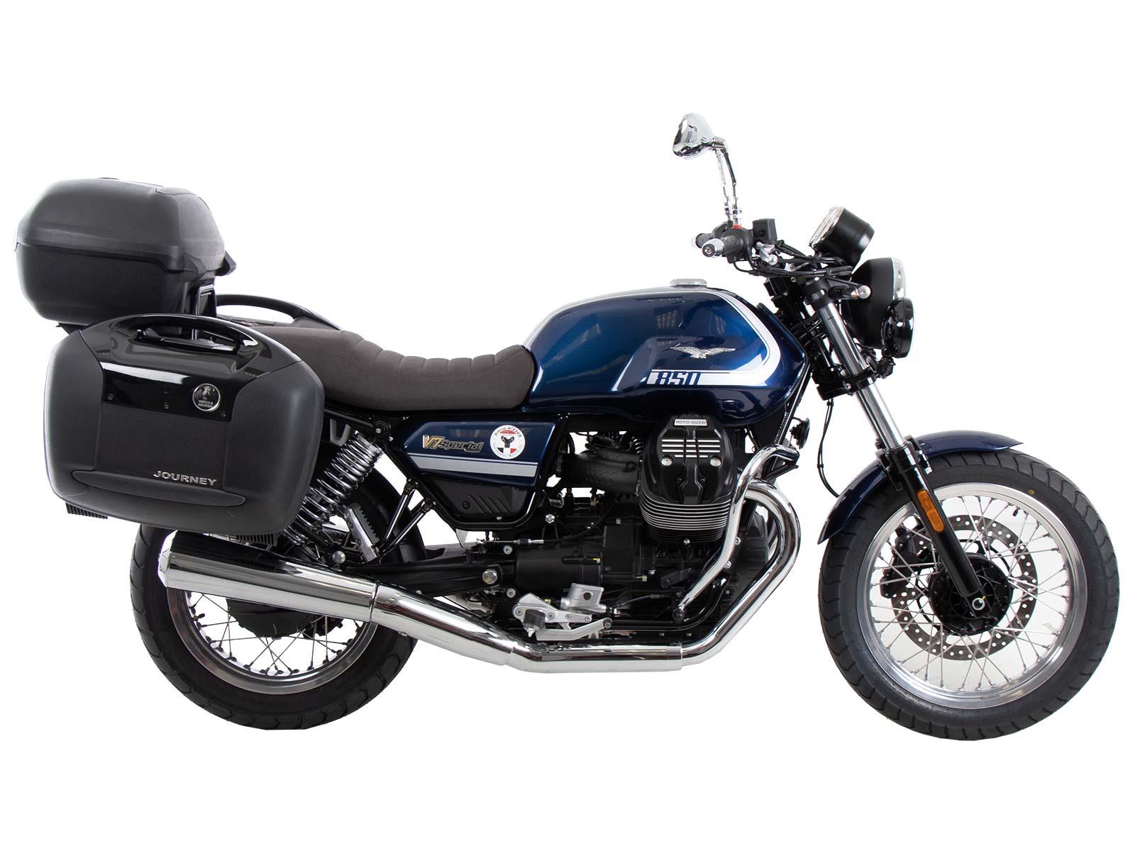 Portapacchi tubolare Topcase nero per Moto Guzzi V7 850 Special/Stone/Centenario (21-24)