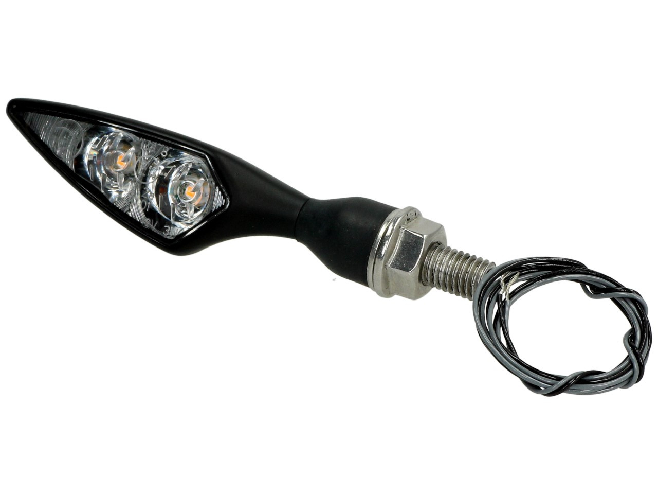 Indicatore Kellermann, Rhombus Extreme, acciaio, LED, VR/HL, 12 V, nero satinato, M8x20, omologato E