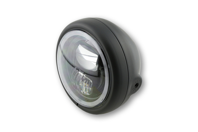 HIGHSIDER pro 5 3/4 pollici Faro Pecos Tipo 7 LED Nero Montaggio laterale, con luce di parcheggio