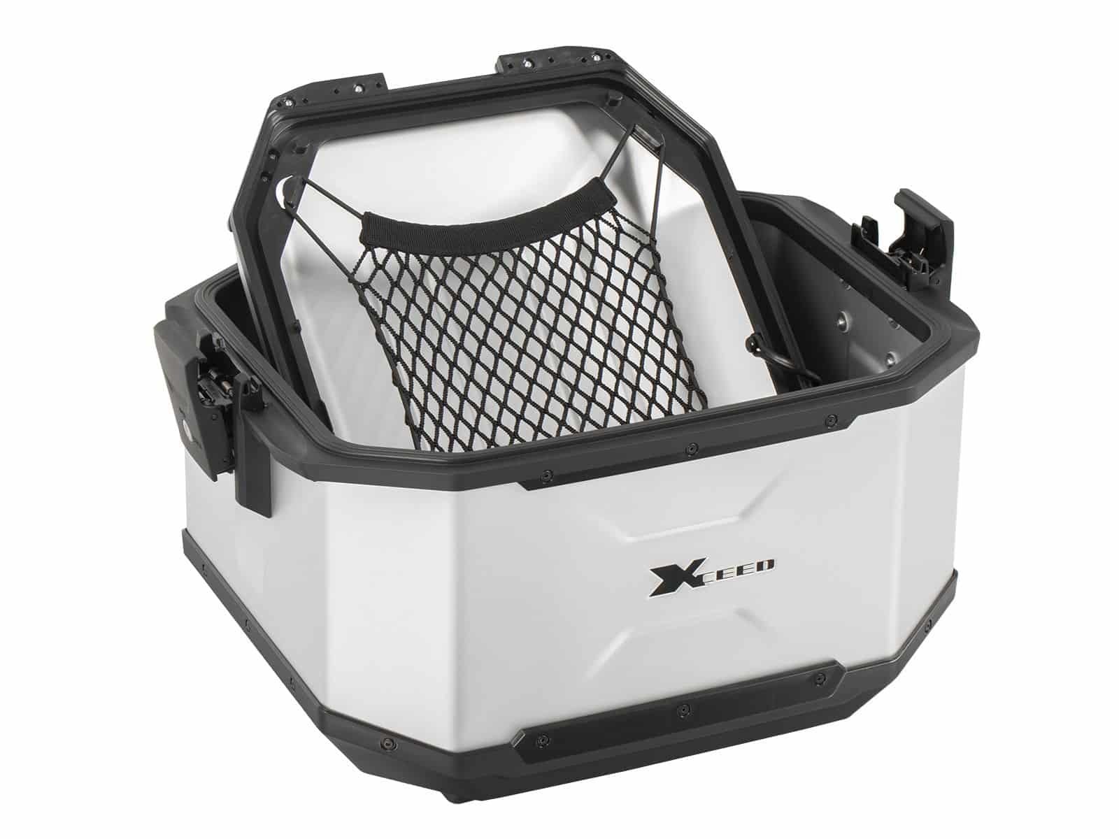 Baule posteriore in alluminio Xceed da 45 litri, colore argento, Hepco & Becker