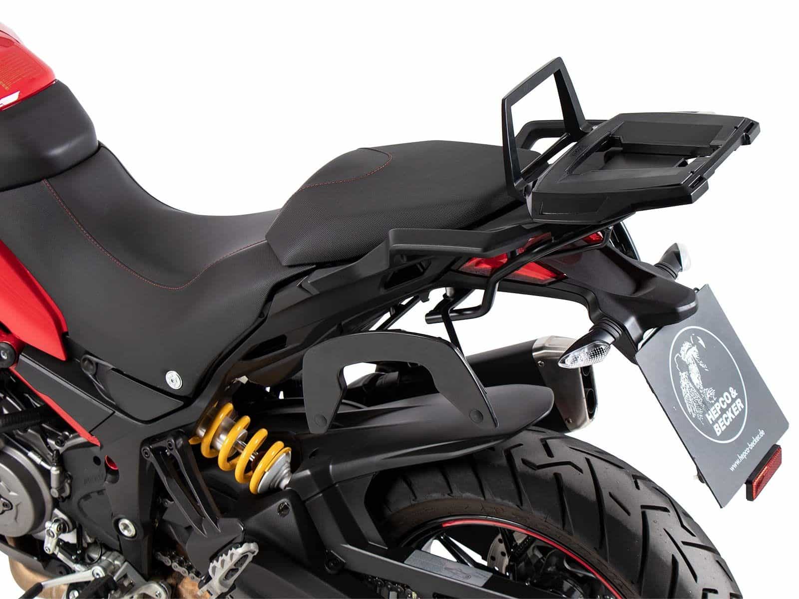 Portavaligie in alluminio nero per Ducati Multistrada 1200 Enduro (16-18) Hepco & Becker