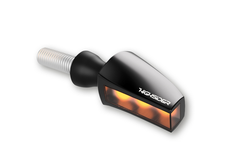 HIGHSIDER Pro Flight LED alloggiamento indicatore nero / lente grigio fumo (coppia), anteriore e posteriore