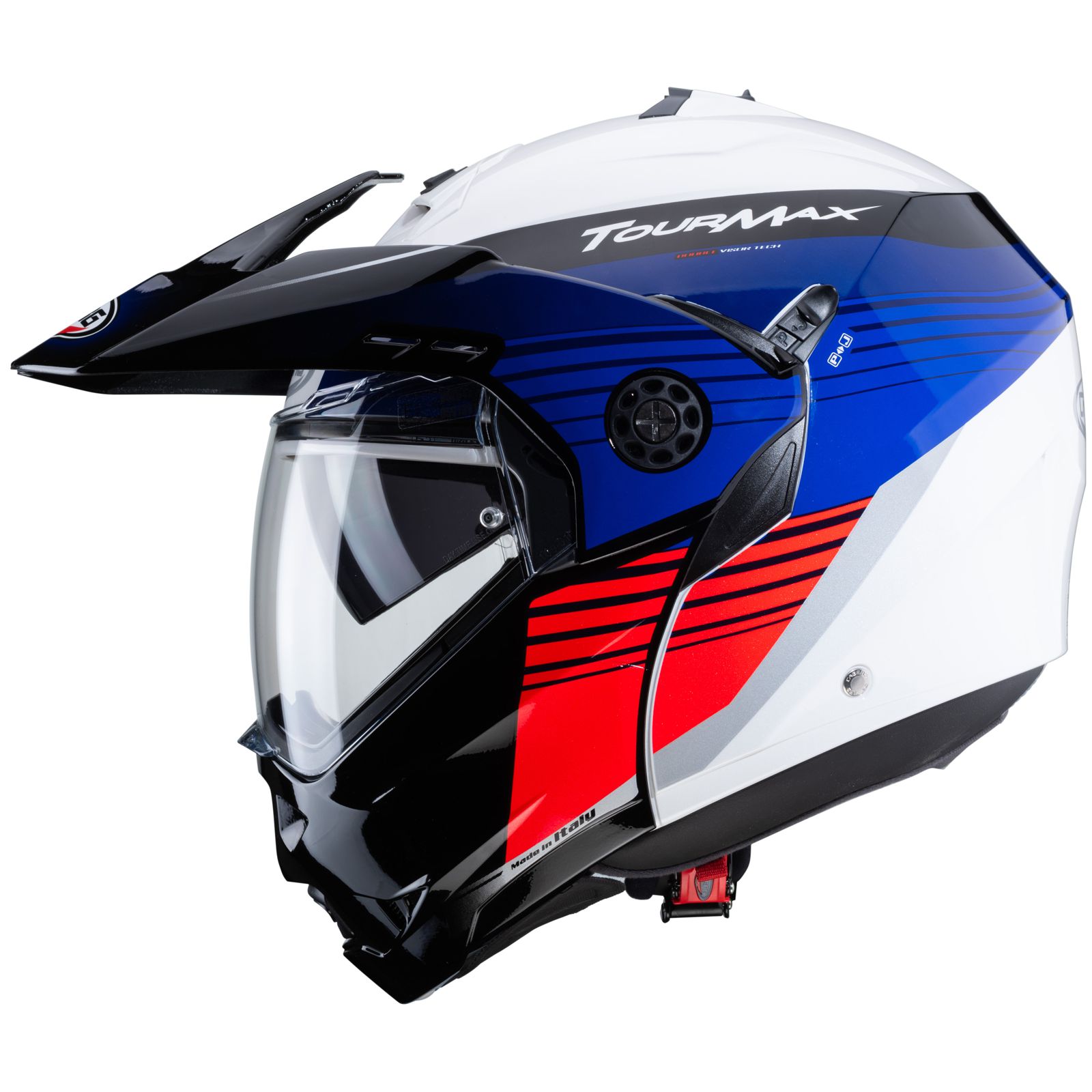 Caberg Casco Tourmax Titan, bianco/blu/rosso