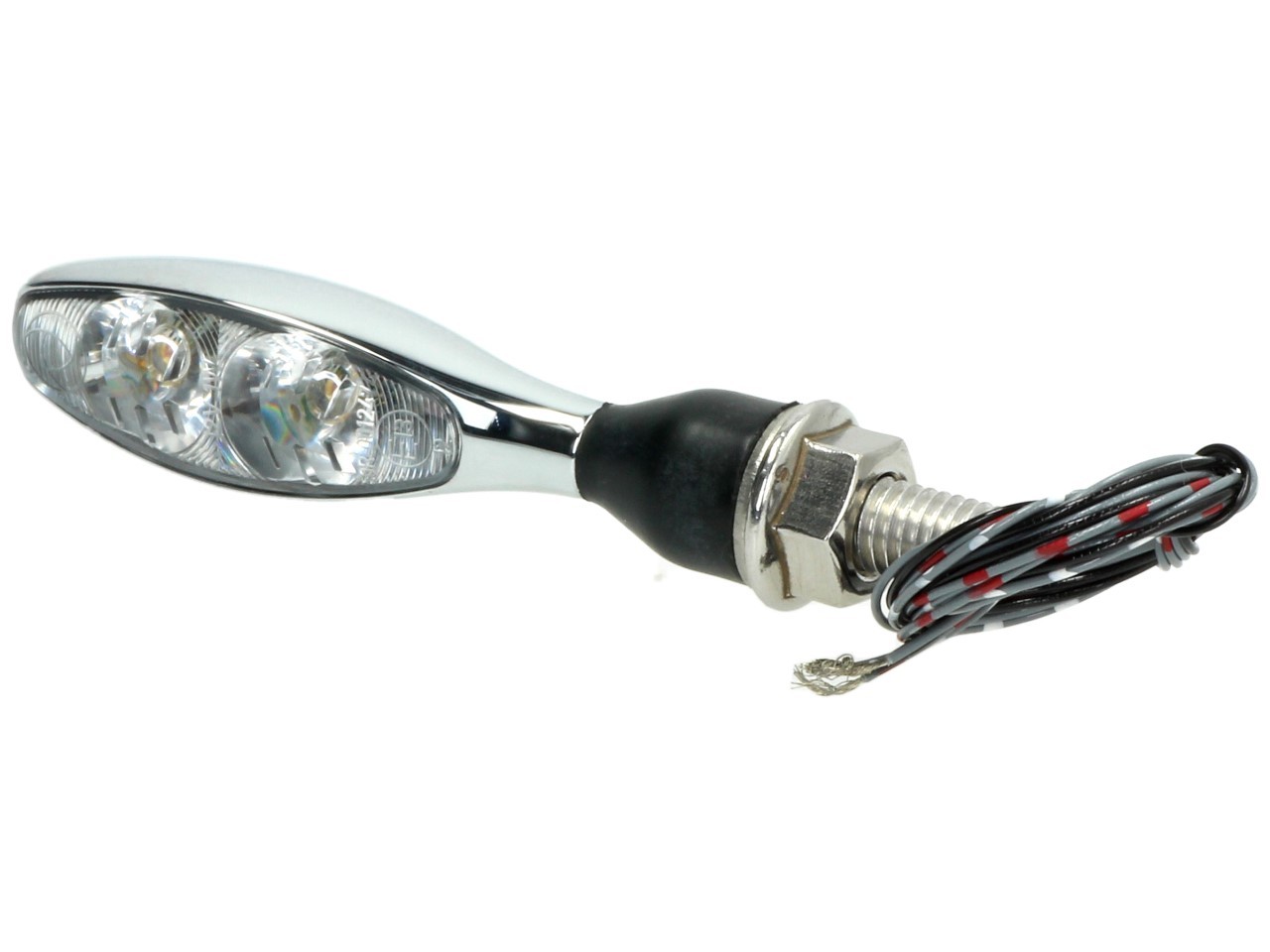 Indicatore di direzione Kellermann, luce posteriore e freno, Micro 1000 DF, acciaio, LED, HL/HR, 12 V, cromo lucido