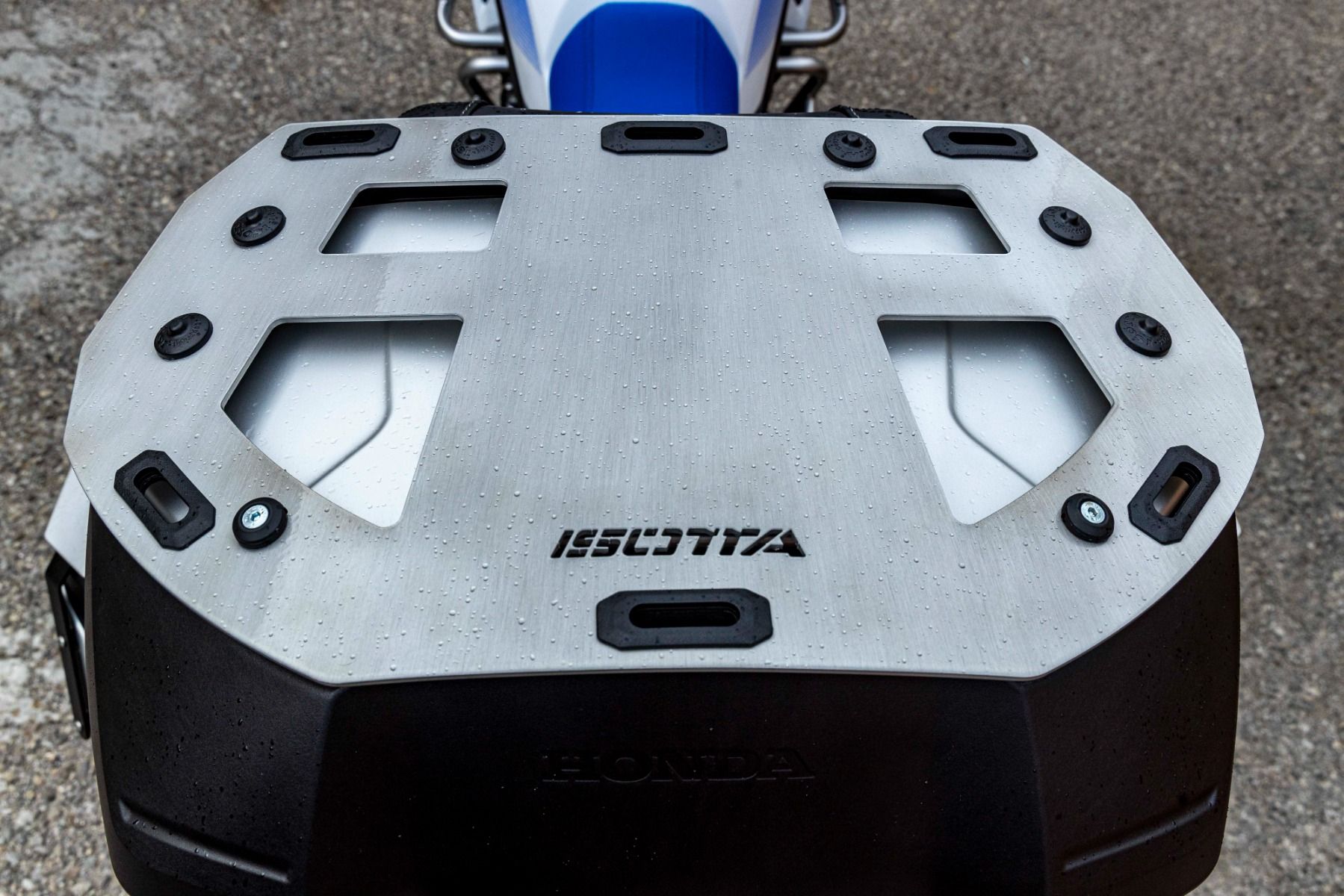 Portapacchi per bauletto Honda XL 750 Transalp /NT 1100 /ADV 750 /NC 750 X, alluminio, spazzolato e lucidato