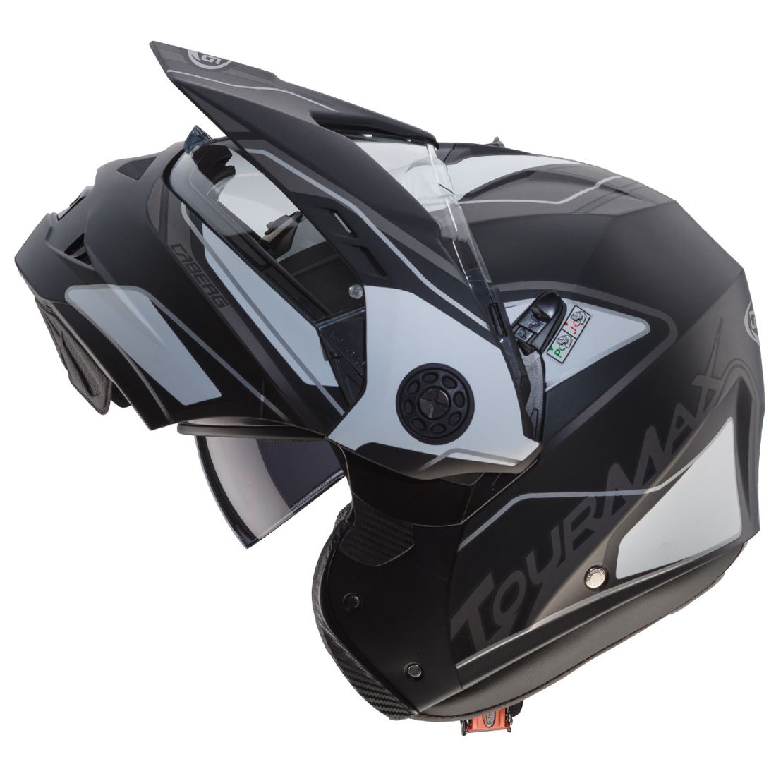 Casco Caberg Tourmax Marathon, nero opaco/bianco