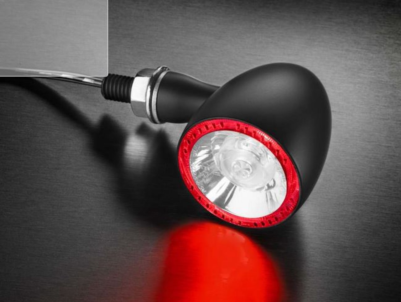 Indicatore di direzione, luce posteriore e luce freno Kellermann, Bullet 1000 DF, acciaio, LED, HL/HR, 12 V, nero satinato