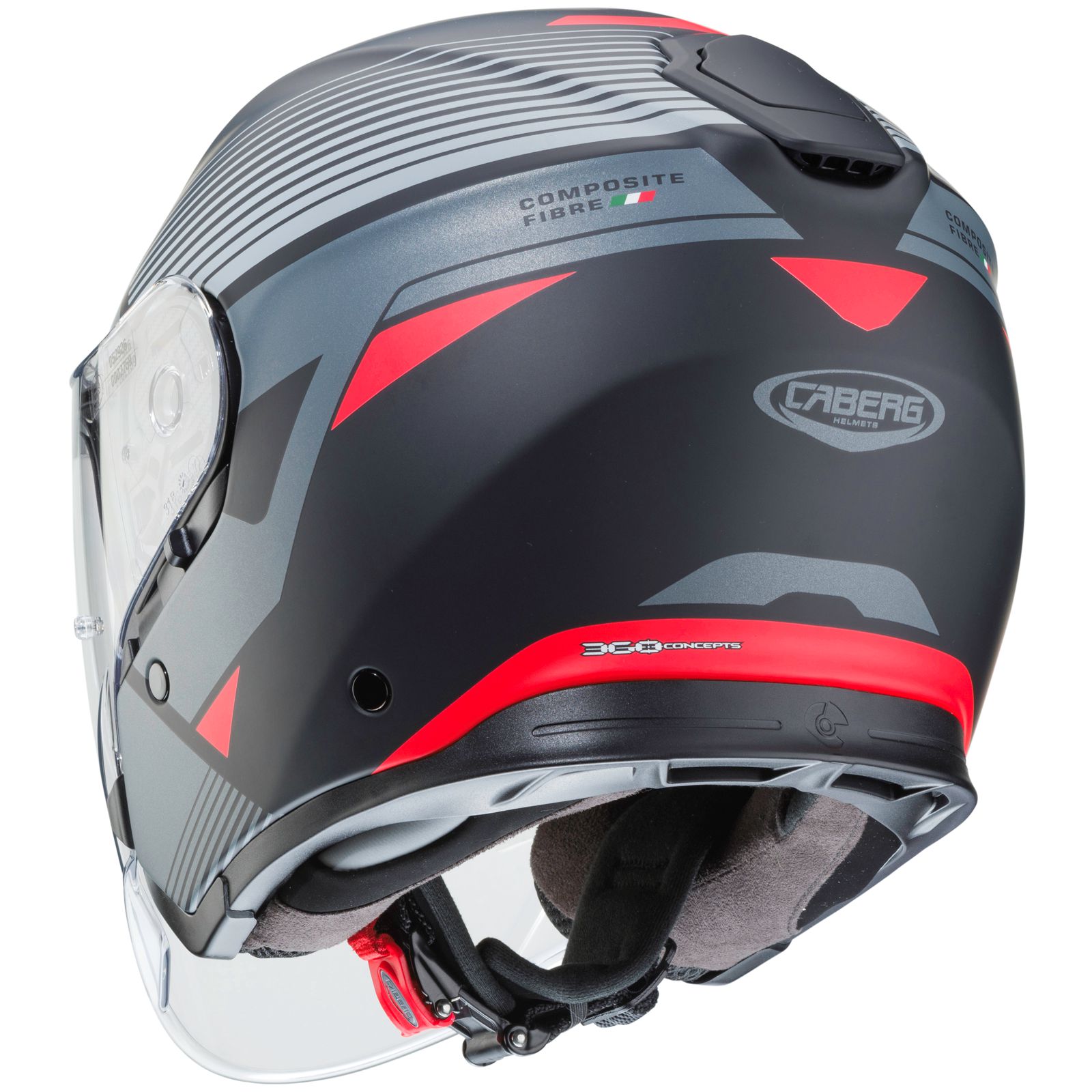 Caberg Casco Flyon Rio, nero opaco/rosso antracite