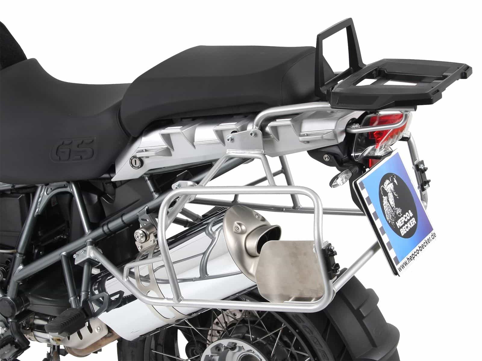 Set portavaligie Portavaligie incluso set di valigie Xplorer Cutout argento per BMW R 1200 GS /Adventure (-13)