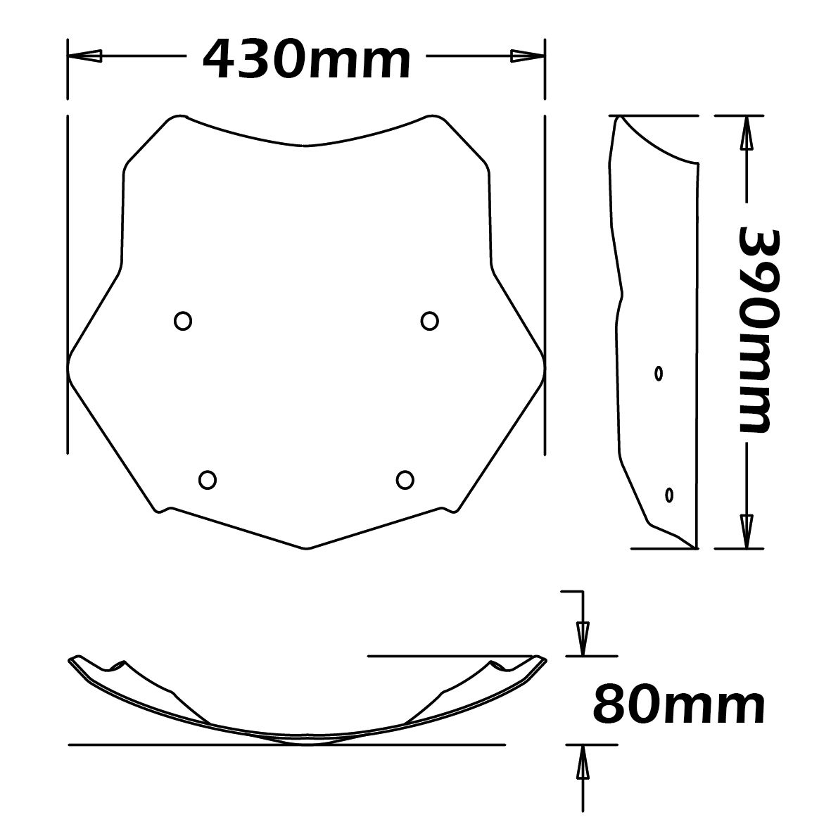 Parabrezza centrale per BMW R 1200 GS LC /Adventure LC, R 1200 Rallye, R 1250 GS
