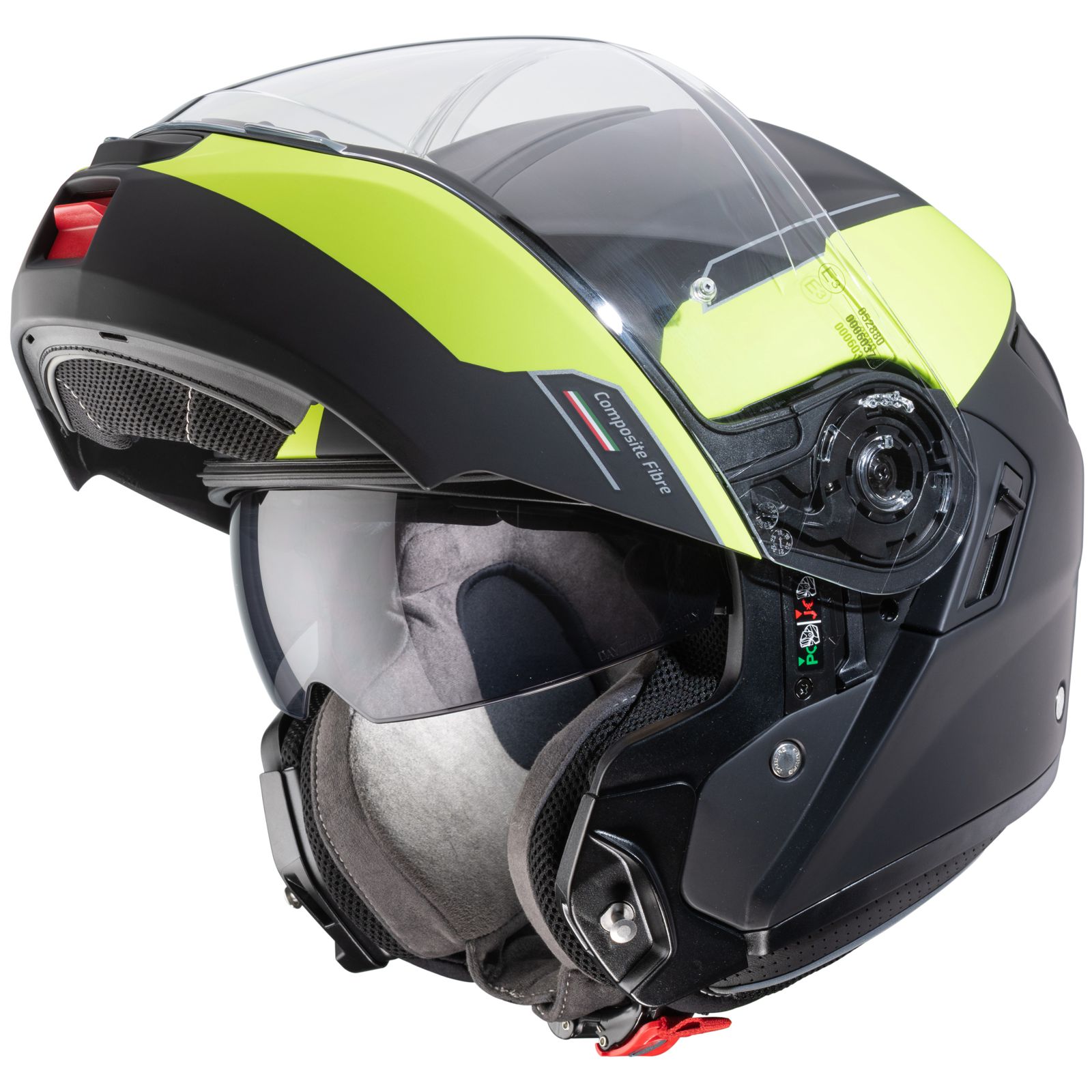 Casco Caberg Levo Prospect, nero opaco/giallo fluo