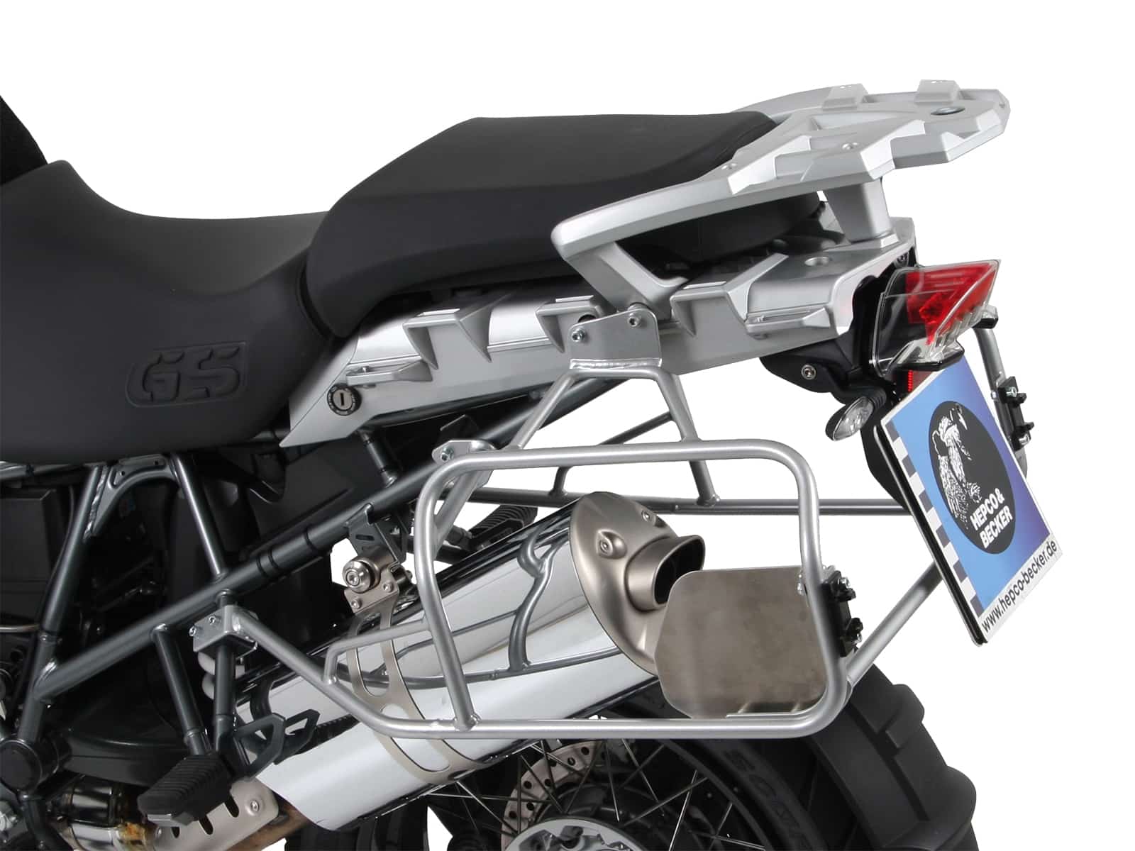 Set portavaligie Portavaligie incluso set di valigie Xplorer Cutout argento per BMW R 1200 GS /Adventure (-13)