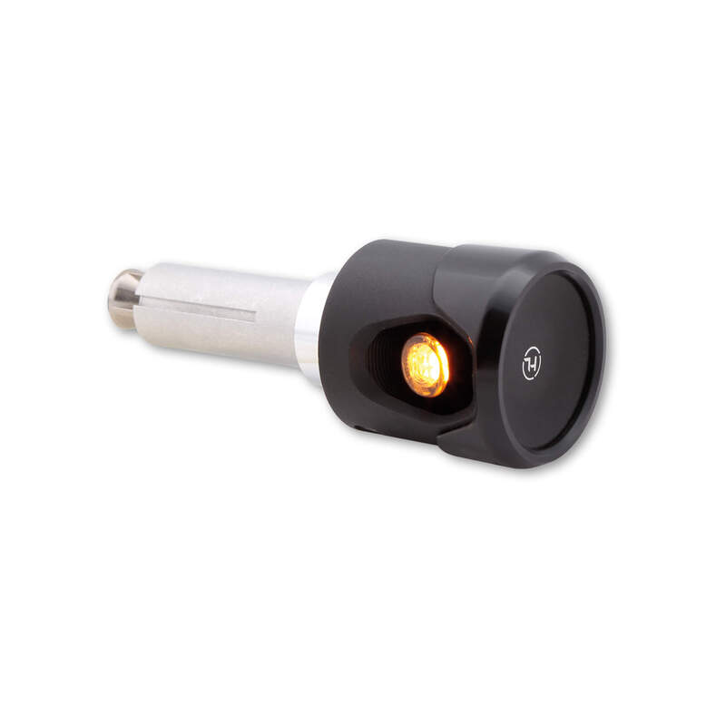 HIGHSIDER Pro Akron-Flash LED Bar End Indicator Housing Nero / Lente Arancione (coppia), anteriore