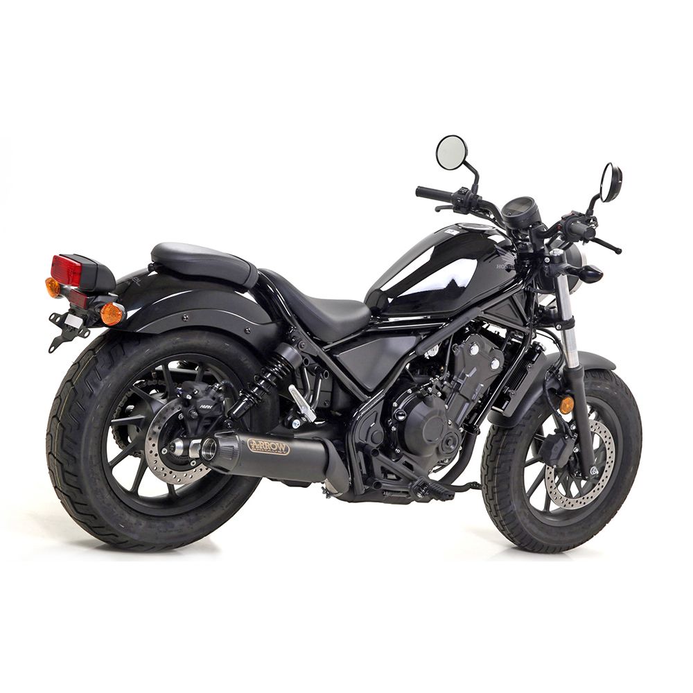 Scarico ARROW REBEL Sip-On in acciaio inox nero per Honda CMX500 Rebel anno modello 2017-2022