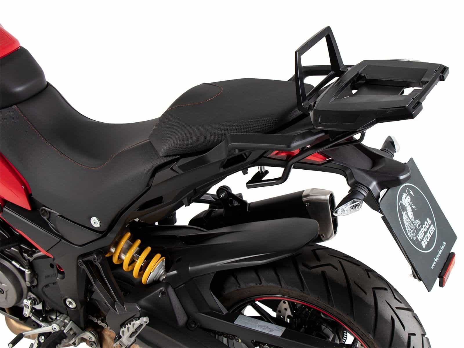 Portavaligie in alluminio nero per Ducati Multistrada 1200 Enduro (16-18) Hepco & Becker