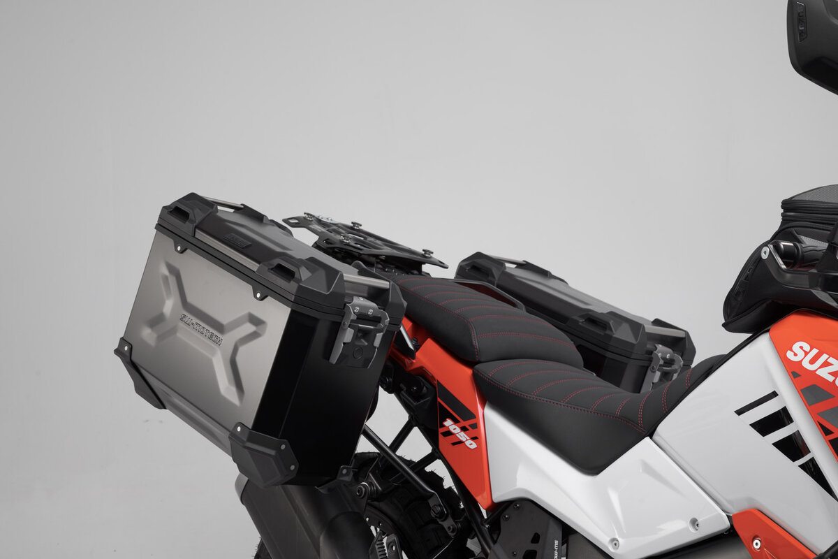 SW-Motech Sistema di valigie in alluminio TRAX ADV argento Suzuki V-Strom 1050 /XT (19-21), WEF0