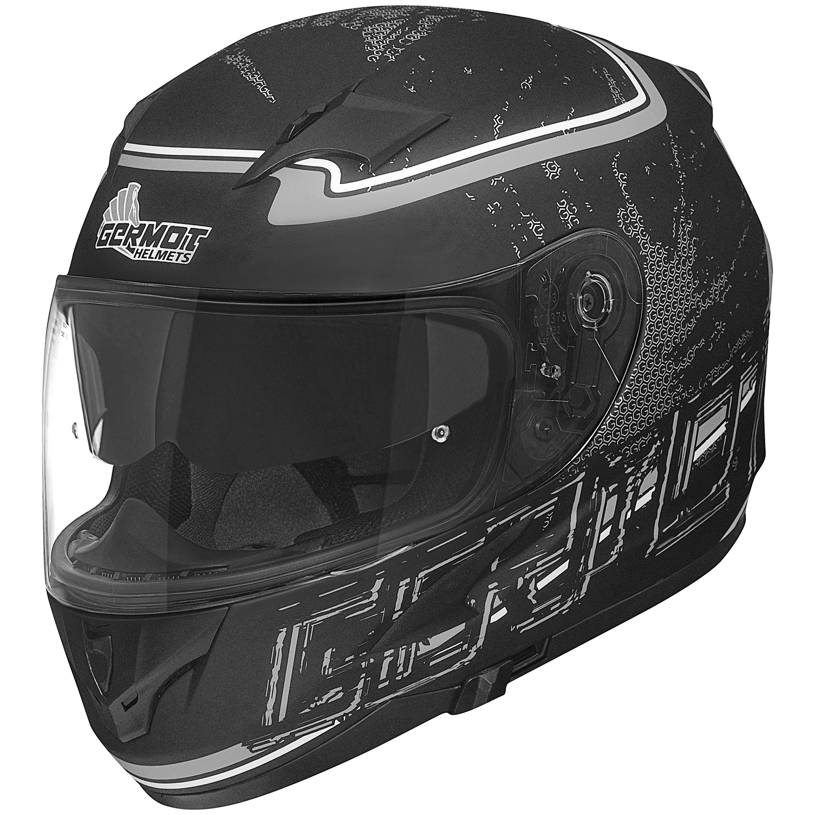 Casco integrale Germot GM 306, nero/grigio opaco