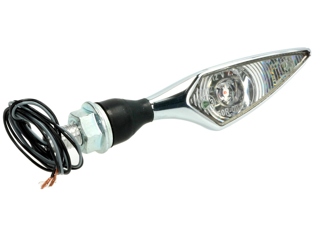 Indicatore Kellermann, rombo, acciaio, LED, VL/HR, 12 V, cromo lucido, M8x20, omologato E