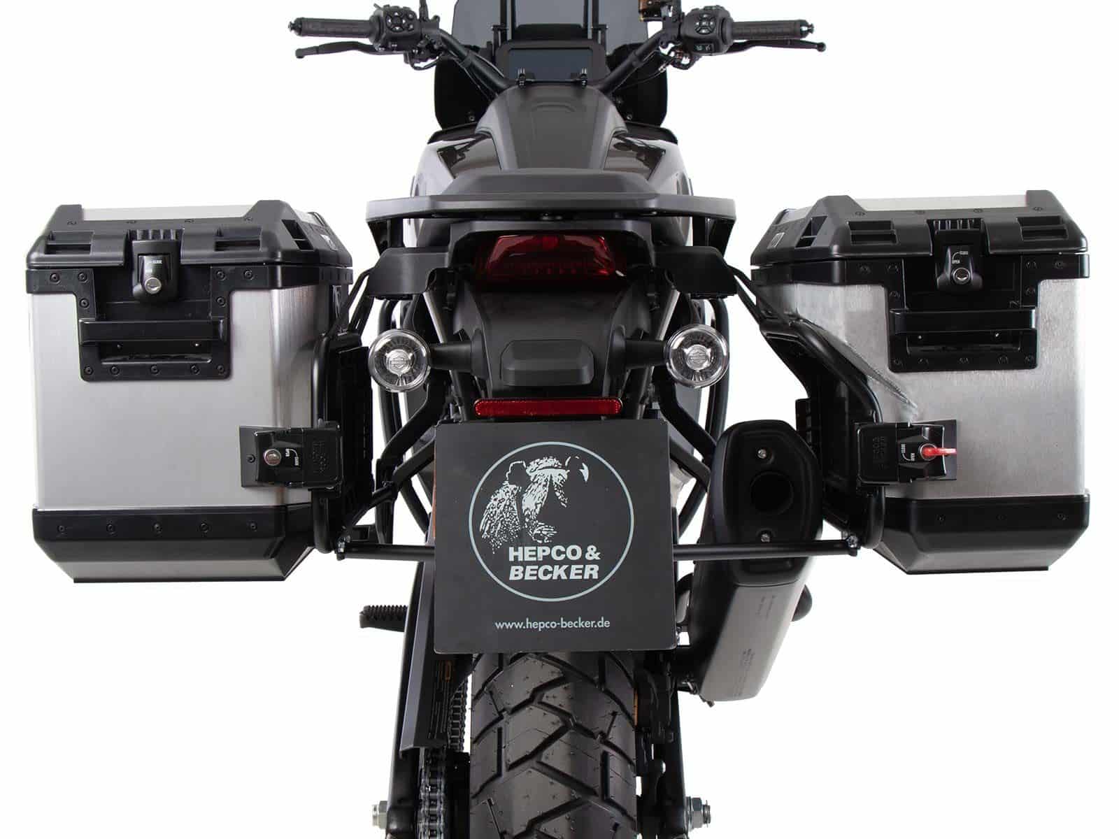 Set di valigie Cutout incl. set di valigie Xplorer Cutout argento per Harley Davidson Pan America (21-)
