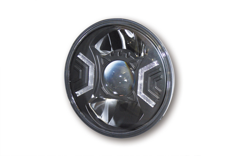 HIGHSIDER pro 7 pollici inserto faro tipo 2 LED nero omologato E (1pc)