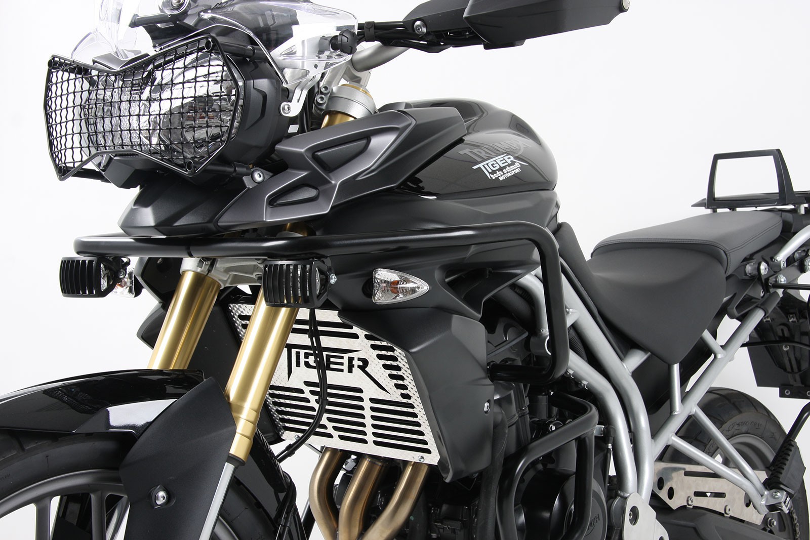 Barra protezione serbatoio nera per Triumph Tiger 800/XC (2010-2014)
