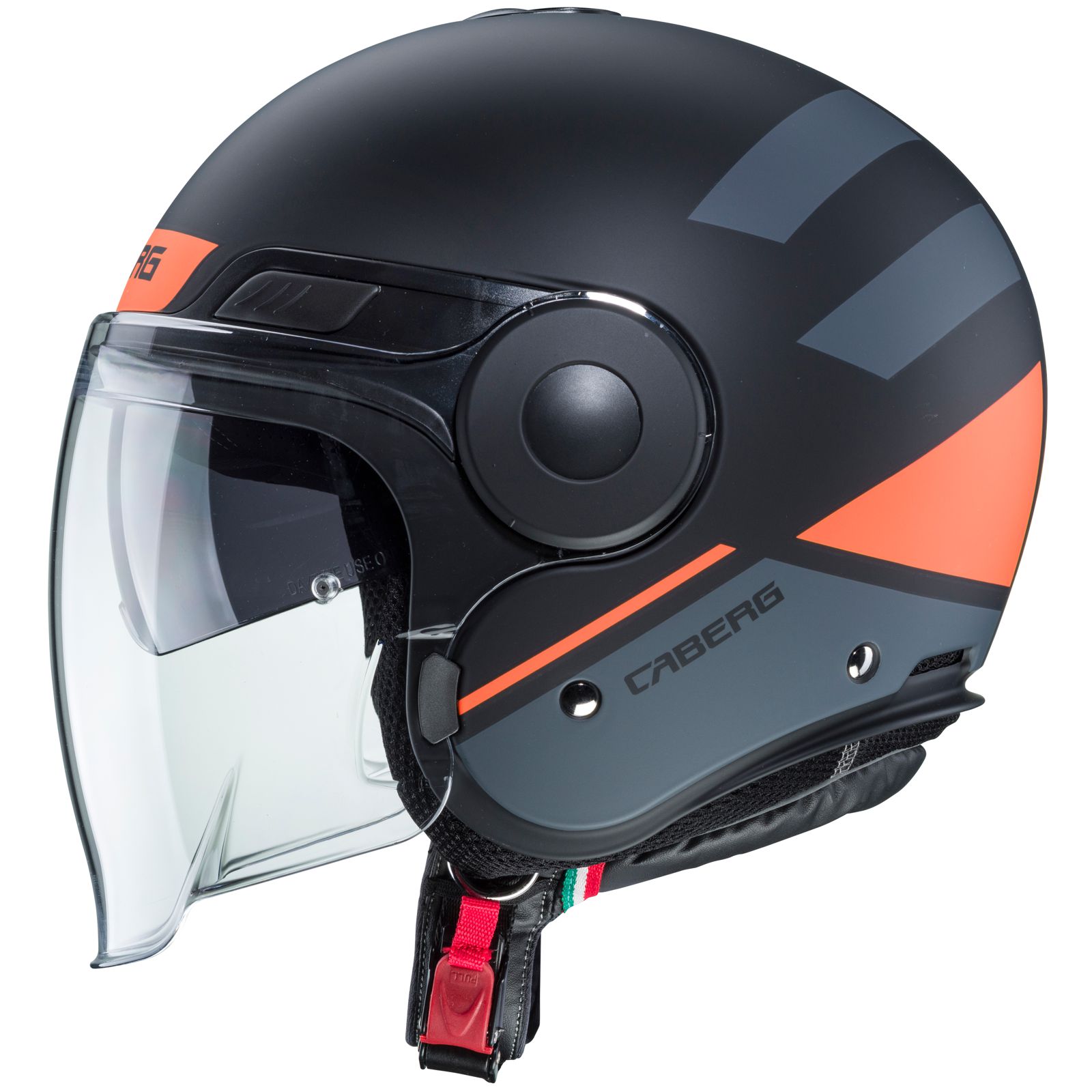 Caberg Casco Uptown Loft, nero opaco/fluo-arancio-antracite