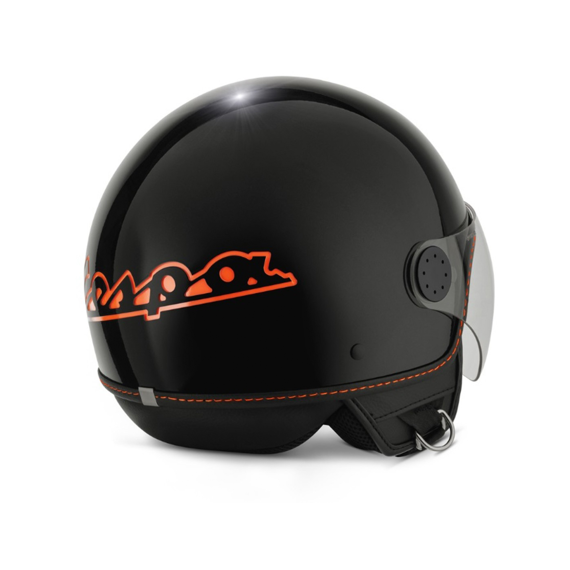 Casco jet Vespa Visor 4.0 nero / arancione - L2
