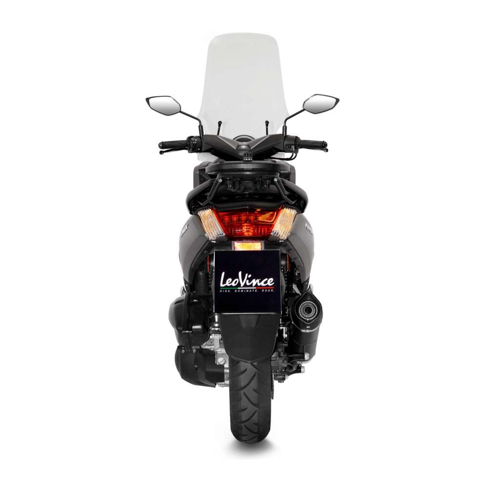 LeoVince sistema completo Nero per Yamaha GPD 125 N-Max, acciaio inox nero, Euro4, omologazione E