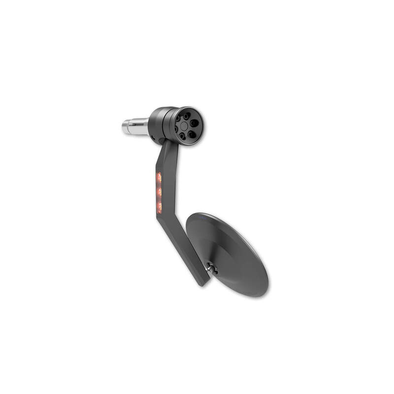 HIGHSIDER pro Specchio da manubrio Montana-RIM nero con indicatore LED (1 pezzo)
