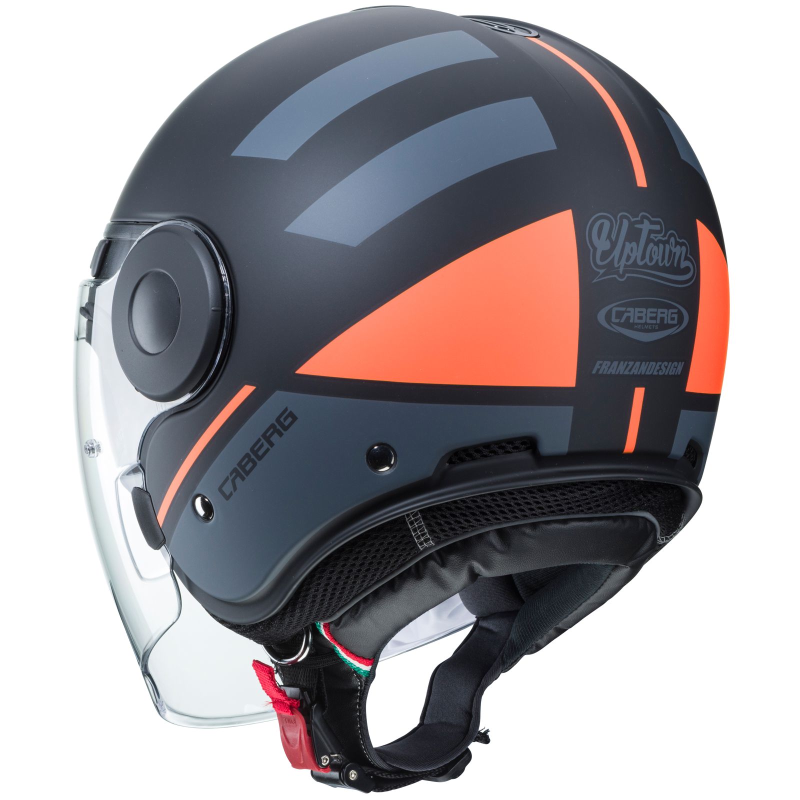 Caberg Casco Uptown Loft, nero opaco/fluo-arancio-antracite