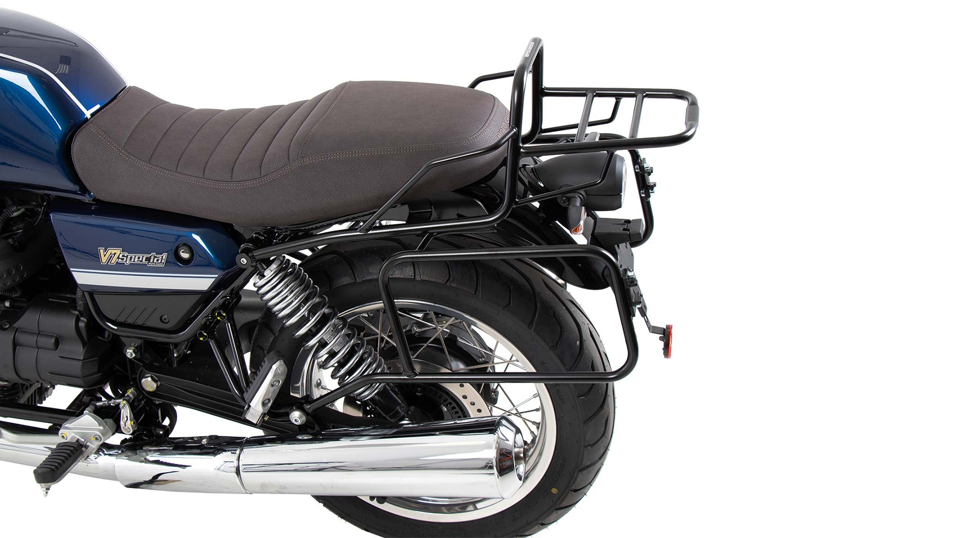Portapacchi tubolare Topcase nero per Moto Guzzi V7 850 Special/Stone/Centenario (21-24)