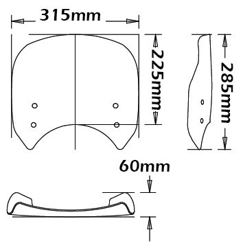 Parabrezza - altezza 285 mm per Ducati Scrambler 800 (15-16)