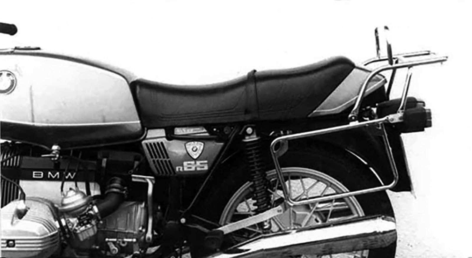 Portapacchi tubolare e portavaligie laterale nero per BMW R 45 (78-85)/R 65 (78-85)